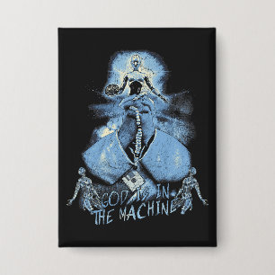 Badge Dieu est dans la machine - Techno-Dystopian Design