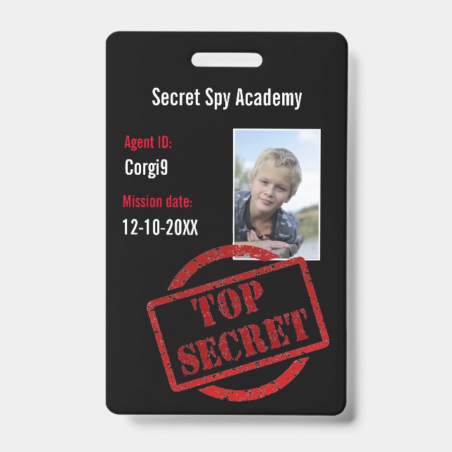 Badge d'invitation d'agent secret de la fête d'esp (Avant)