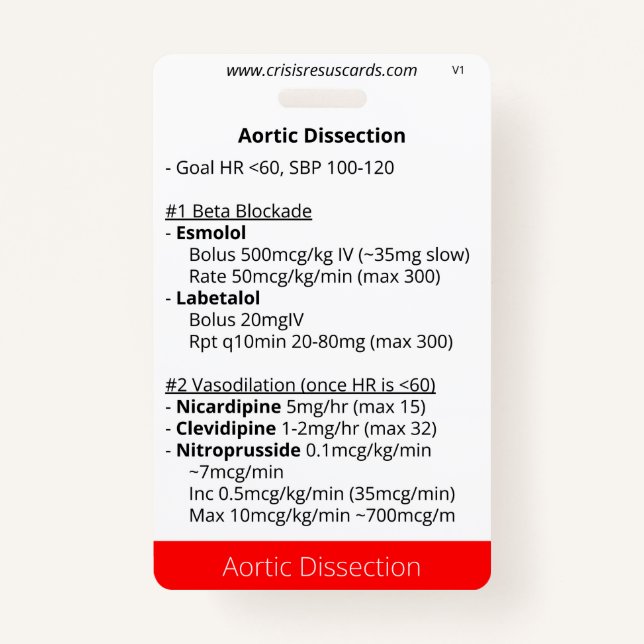 Badge Dissection aortique et hémorragie des impulsions  (Devant)