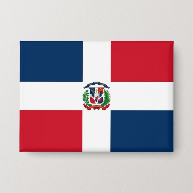 Badge Dominican Republic Flag Bandera Dominicana Button (Recto)