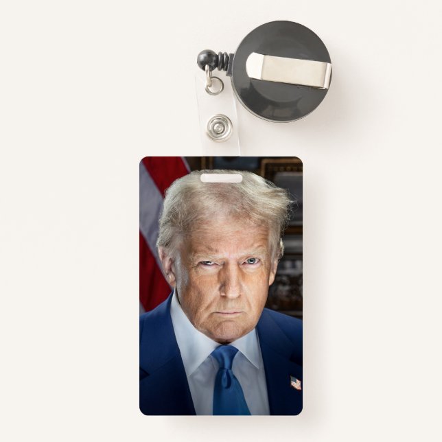Badge Donald Trump 2025 Portrait du président américain (Back with Retractable)