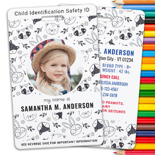 Badge Doodles Animaux mignonette Personnalisé Photo mode