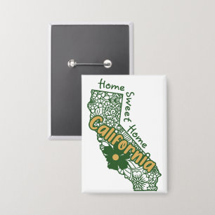 Badge Doodles floraux de Californie