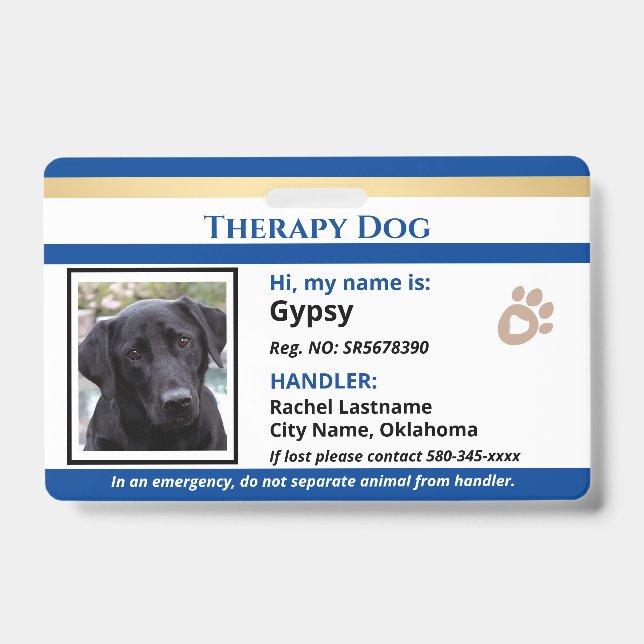 Badge d'option de photo d'identification d'animal  (Avant)