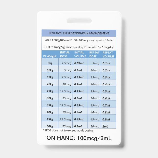 BADGE DOSSIER RAPIDE RE : FENTANYL POUR LA SÉDATION ET L (Face)