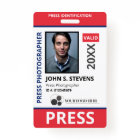 Double face rouge photo et logo ID de la presse