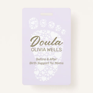 Badge Doula Naissance Postpartum Entraîneur Pied bébé