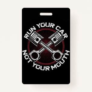 Badge Drag Racing Car Vintage Exécuter Votre Voiture Pas