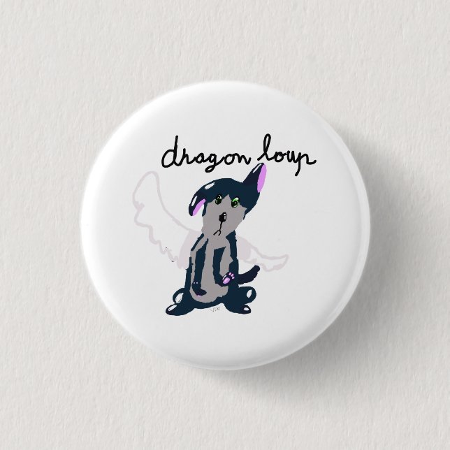 Badge Dragon Loup 1 Inch Round Button (Front)