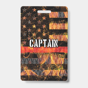 Badge Drapeau de capitaine pompier