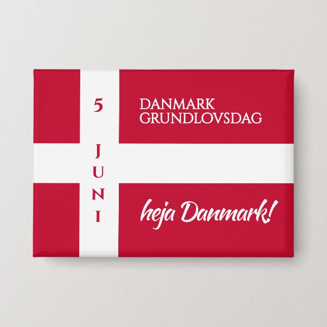 Badge Drapeau de la fête nationale danoise Danmark Grund (Recto)