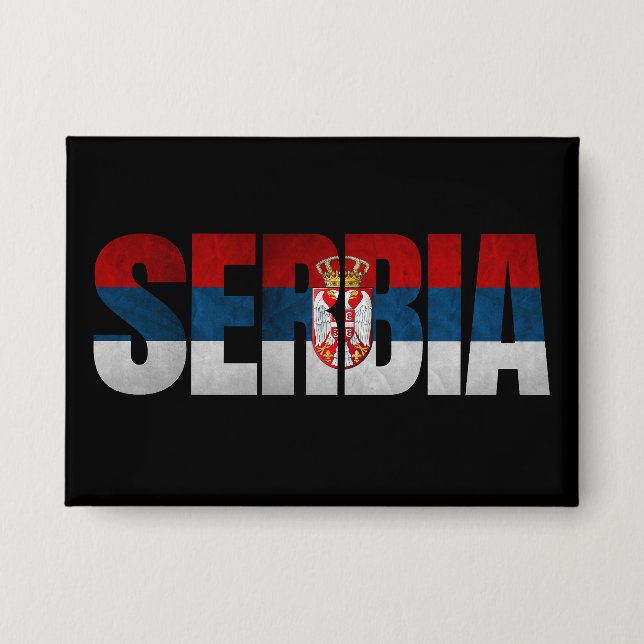 Badge Drapeau de Serbie / Drapeau serbe (Recto)