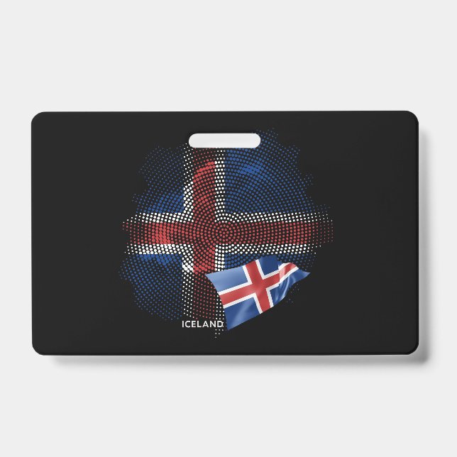 Badge Drapeau d'Islande (Avant)