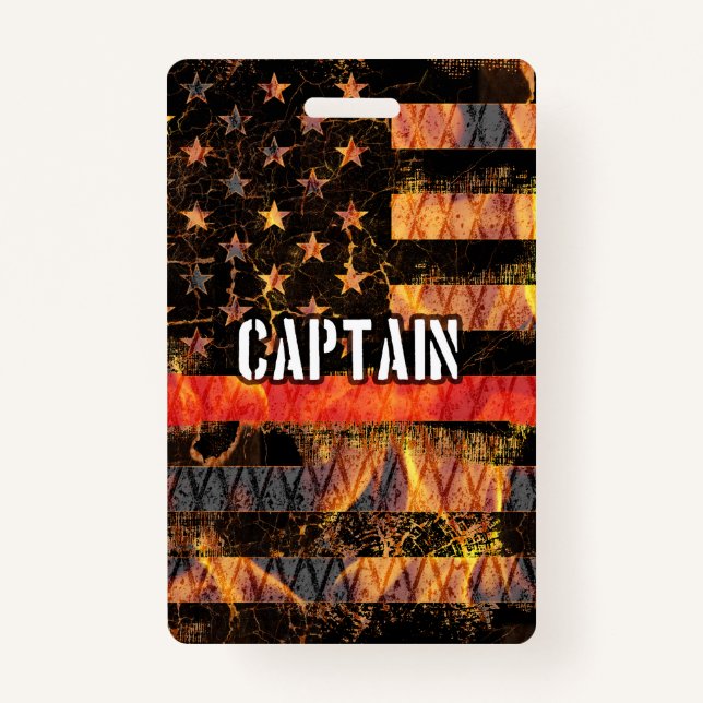 Badge Drapeau du Capitaine Pompier (Devant)
