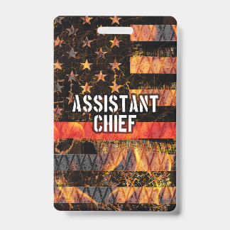 Badge Drapeau du chef adjoint des pompiers