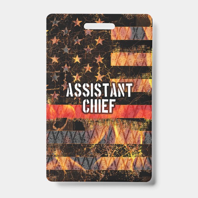 Badge Drapeau du chef adjoint des pompiers (Front)