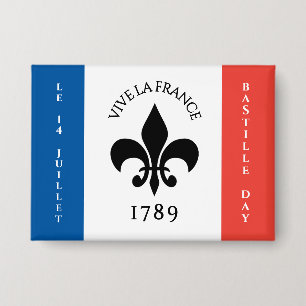Badge Drapeau Fleur-de-Lis Tricolore France