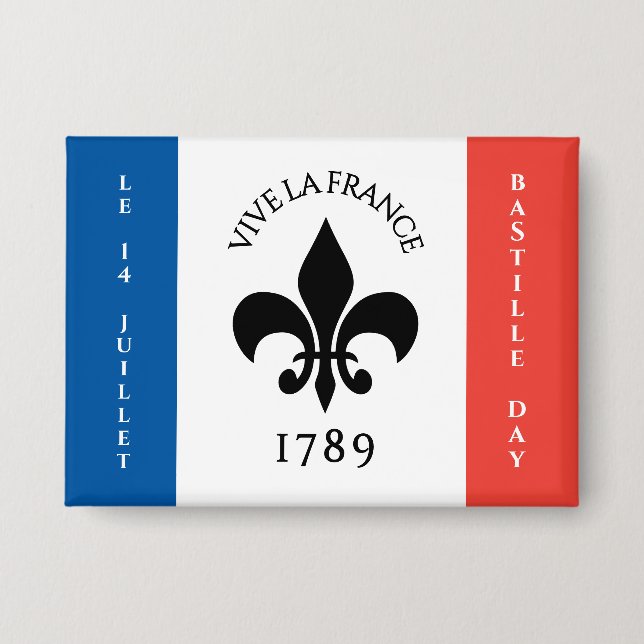Badge Drapeau Fleur-de-Lis Tricolore France (Recto)