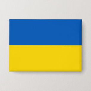 Badge Drapeau ukrainien. Soutenez l'Ukraine. Bouton