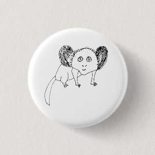 Badge Drôle Aye Aye - Étrange Animal Mal Dessiné