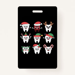 Badge Drôle Dental Noël Dents mignon Noël Dentiste