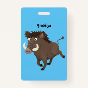 Badge Drôle dessin humoristique de rasoir de sanglier