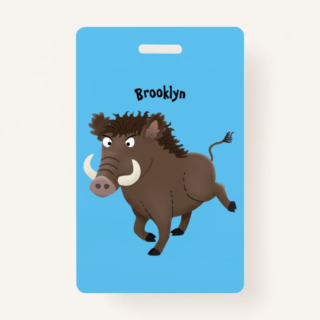 Badge Drôle dessin humoristique de rasoir de sanglier (Devant)
