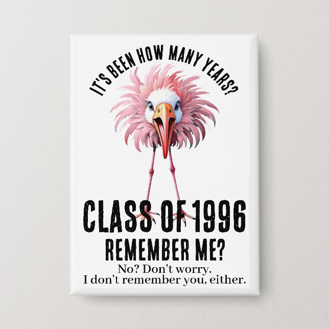 Badge Drôle Flamant rose sur mesure 30e classe scolaire  (Recto)
