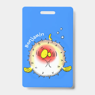 Badge Drôle poisson poivron porc-épic caricature poisson