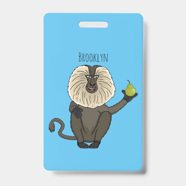 Badge Drôle singe-singe macaque à queue de lion (Avant)