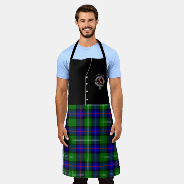 Badge du clan Sutherland et tablier Tartan Kilt Ap (Porté)