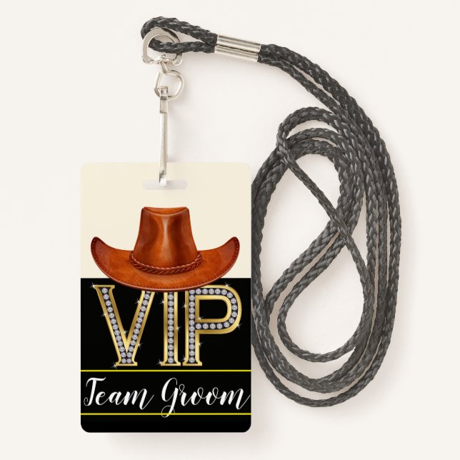 Badge du Mariage Team Groom (Devant avec lanière)