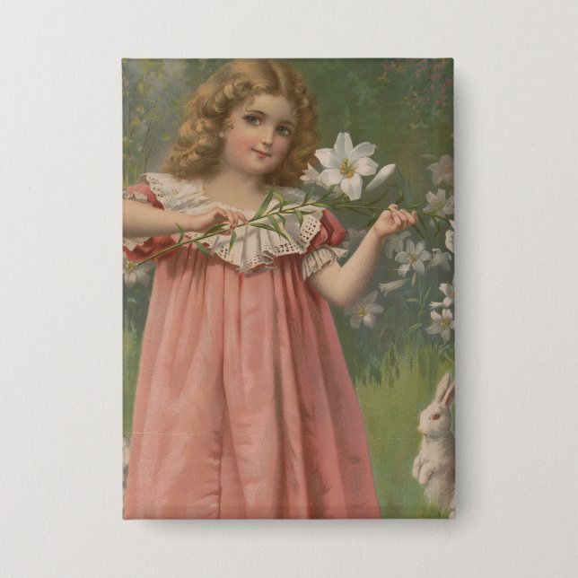 Badge Easter Beauties, Vintage Illustration, 1898 (Recto)