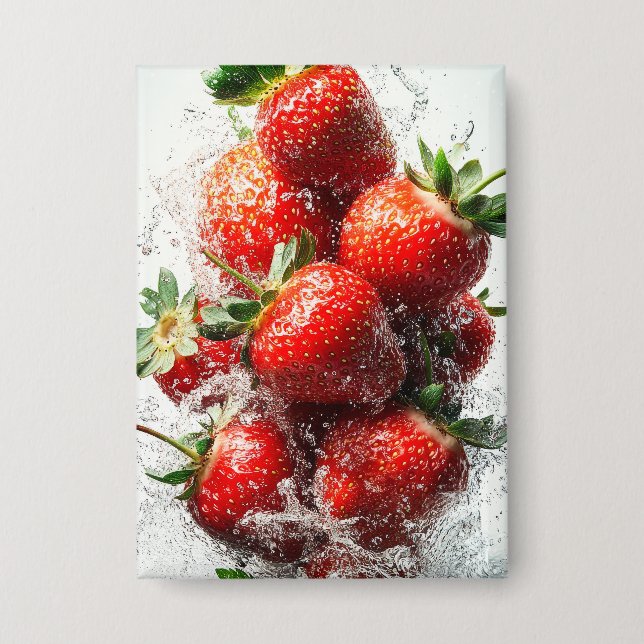 Badge Éclaboussure de fraise (Recto)