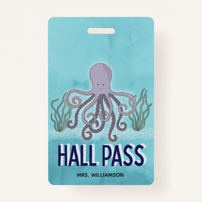 Badge École des poulpes de la Mer Hall Pass (Devant)