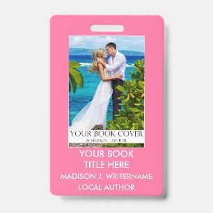 Badge Écrivain Auteur Couverture de Livre - Rose ou Choi