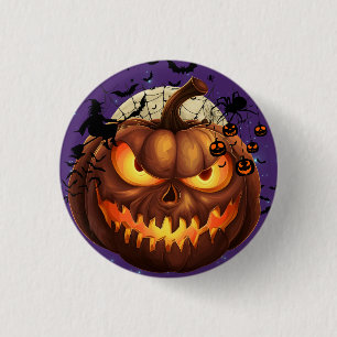 Badge éffrayant ronde Citrouille Halloween
