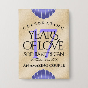 Badge Élégant 17ème anniversaire de Mariage des obus