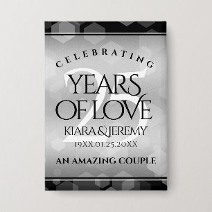 Badge Élégant 25e anniversaire de Mariage d'argent