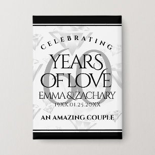 Badge Élégant 60e anniversaire de Mariage de diamant