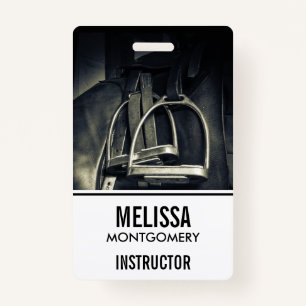 Badge Élégant bâton d'argent sur selle d'équitation angl