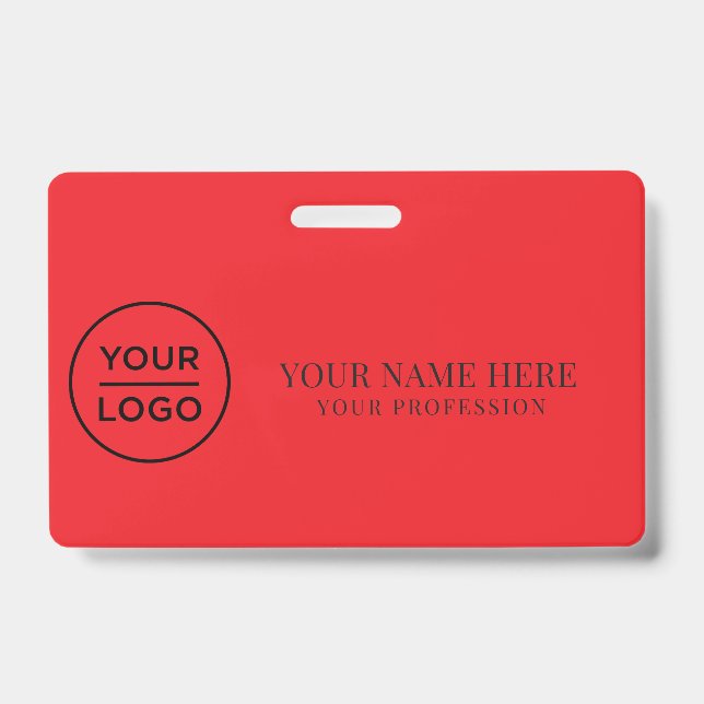 Badge Élégant logo personnalisé employé simple (Avant)