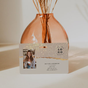 Badge élégant moderne rose gold pailleté rose fémi