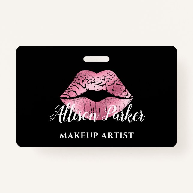 Badge Élégant peintre maquillage Parties scintillant ros (Devant)