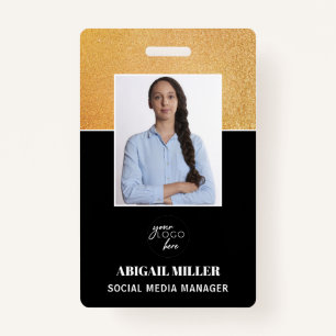 Badge Élégant personnalisé Nom de la photo et logo ID Ba