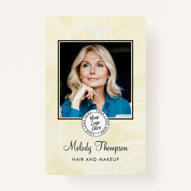 Badge Elegant Script Photo Logo Makeup Hair (Devant)