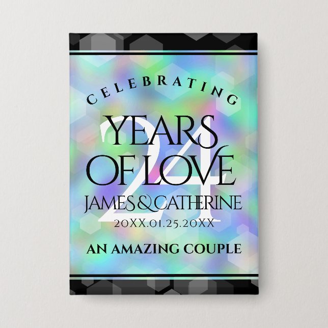 Badge Élégante 24e anniversaire du Mariage Opal (Recto)