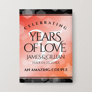 Badge Elégante 35ème anniversaire de Mariage de corail