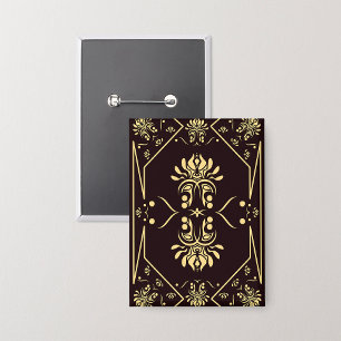 Badge Élégante carte de jeu Vintage Black Gold