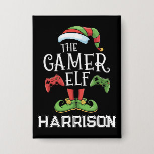Badge Elfe de jeu vidéo personnalisé pour Noël